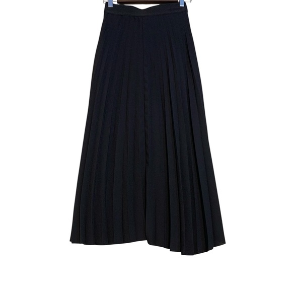 COS Women’s Pleated Asymmetrical Hem Midi Skirt Black Size 4 - Picture 4 of 7